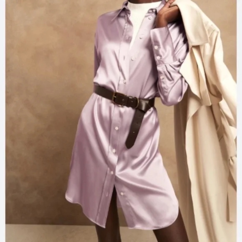 Banana Republic “Muse” Dress 100% Silk Violet NWOT